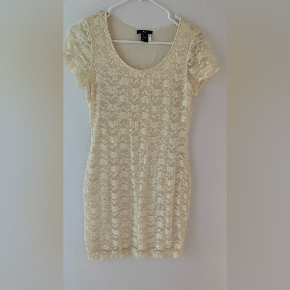 H and M off white lace dress.